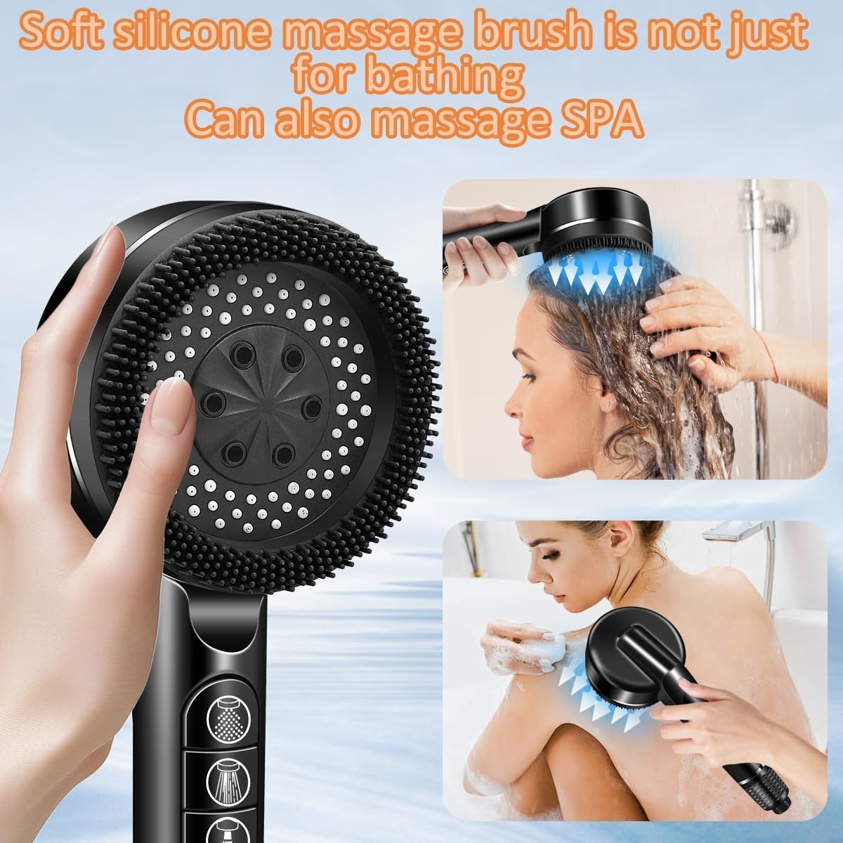 Gambar produk CAVIE Kepala Shower Mandi High Pressure 4 Mode Filter KDF PP - CV-4