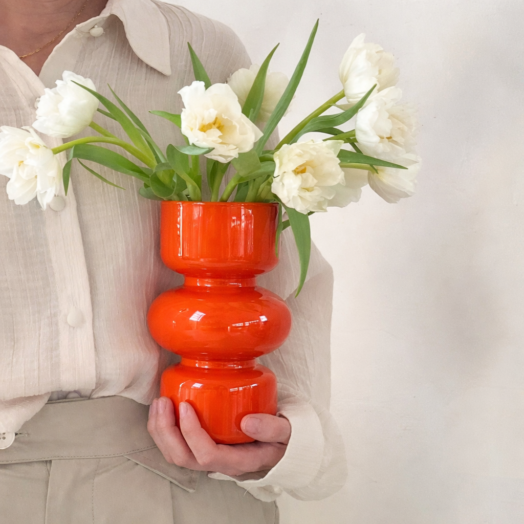 Gambar produk TaffHOME Vas Bunga Kaca Nordic Bottle Vase Flower Pot Home Decor 18cm - AM-18