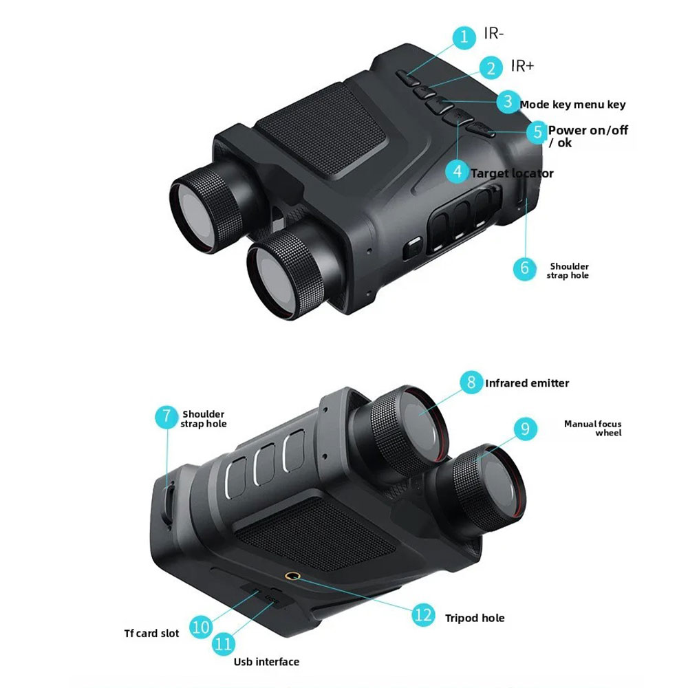 Gambar produk Xiyear Teropong Binocular IR Night Vision Video Recorder 10x Zoom 4K - NOO2