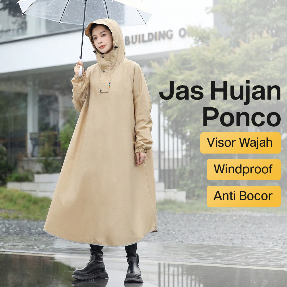 RAINGO Jas Hujan Ponco Anti Rembes 150D Oxford Waterproof Raincoat - MT45 Gambar produk RAINGO Jas Hujan Ponco Anti Rembes 150D Oxford Waterproof Raincoat - MT45