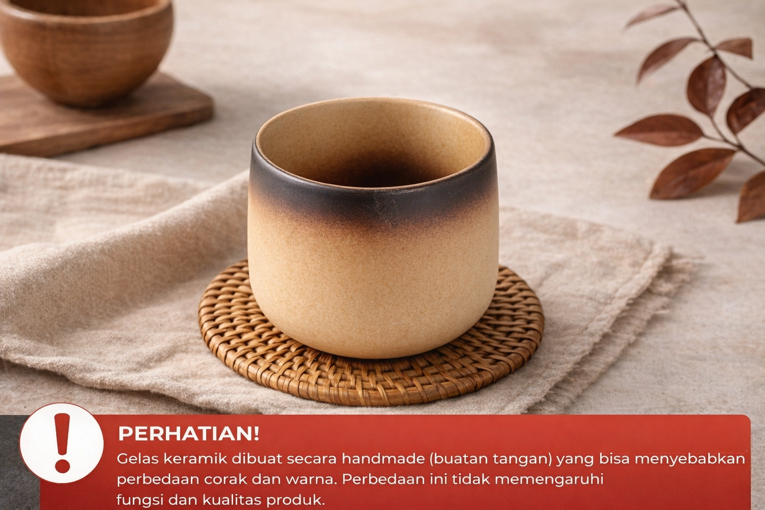 Gambar produk One Two Cups Gelas Keramik Kopi Teh Vintage Japanese Ceramic Cup 200ml - FB014