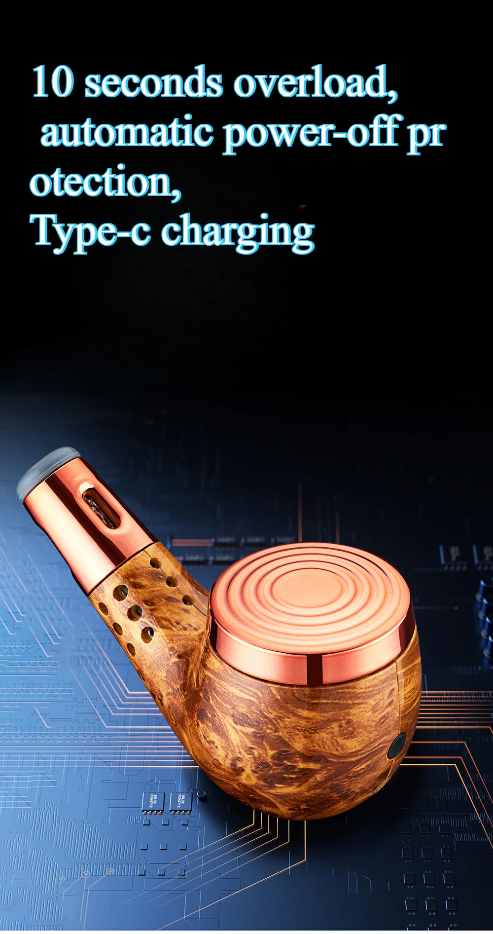 Gambar produk HASBY Pipa Asbak Rokok Portable Filter Anti Debu 3in1 Korek Elektrik - 808