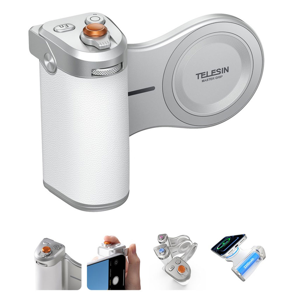 TELESIN Master Grip Ultimate Magnetic Camera Grip with Wireless Charge - P5-MP-003WH Gambar produk TELESIN Master Grip Ultimate Magnetic Camera Grip with Wireless Charge - P5-MP-003WH