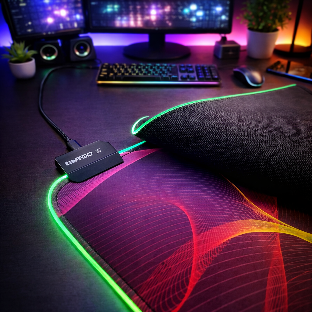 TaffGO Gaming Mouse Pad Illuminated RGB 800x300x3mm - GMS-WT-5 Gambar produk TaffGO Gaming Mouse Pad Illuminated RGB 800x300x3mm - GMS-WT-5