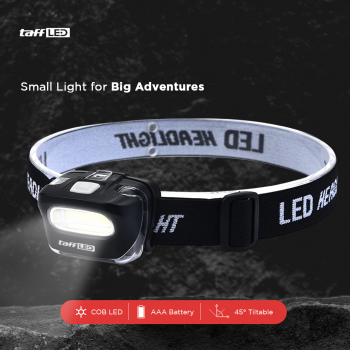 TaffLED Senter Kepala Headlamp COB LED Tiltable 3 Mode - HE25