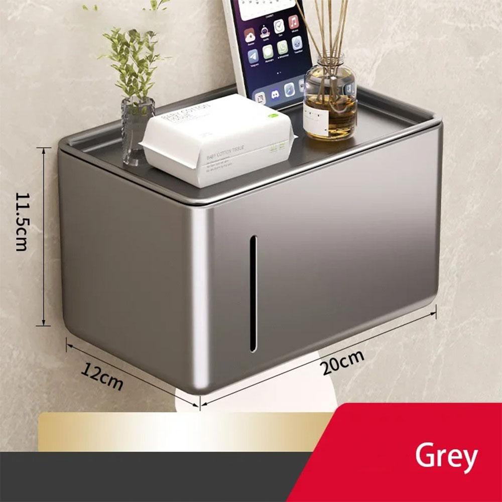 ATORSE Kotak Tisu Kamar Mandi Aluminium Waterproof Hole Free - Y-24 Gambar produk ATORSE Kotak Tisu Kamar Mandi Aluminium Waterproof Hole Free - Y-24