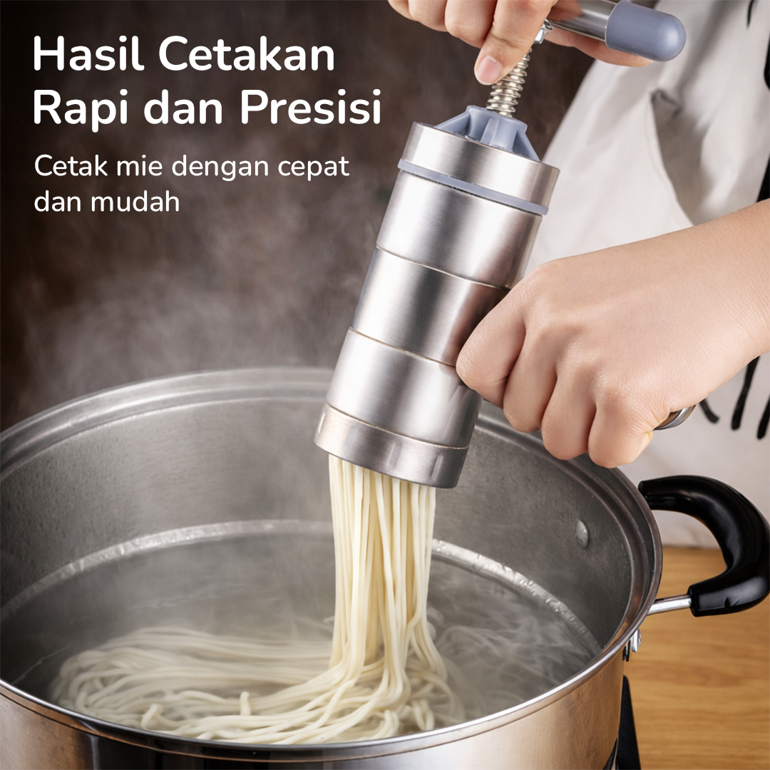 HOOMIN Cetakan Mie Spaghetti Noodle Press Pasta Manual With 5 Pressing - HO5 Gambar produk HOOMIN Cetakan Mie Spaghetti Noodle Press Pasta Manual With 5 Pressing - HO5