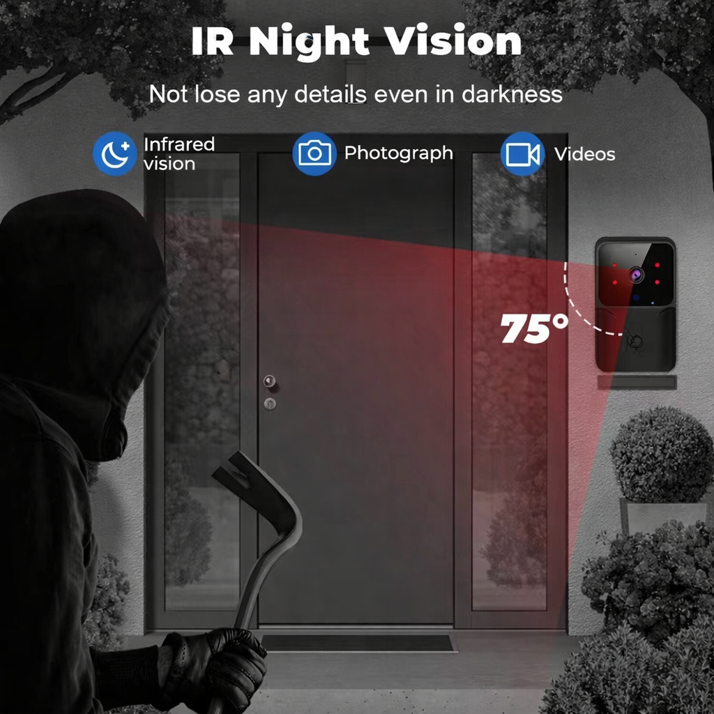 KEQUS Bel Pintu Kamera Video Doorbell WiFi Remote Intercom 400mAh - M6 Gambar produk KEQUS Bel Pintu Kamera Video Doorbell WiFi Remote Intercom 400mAh - M6