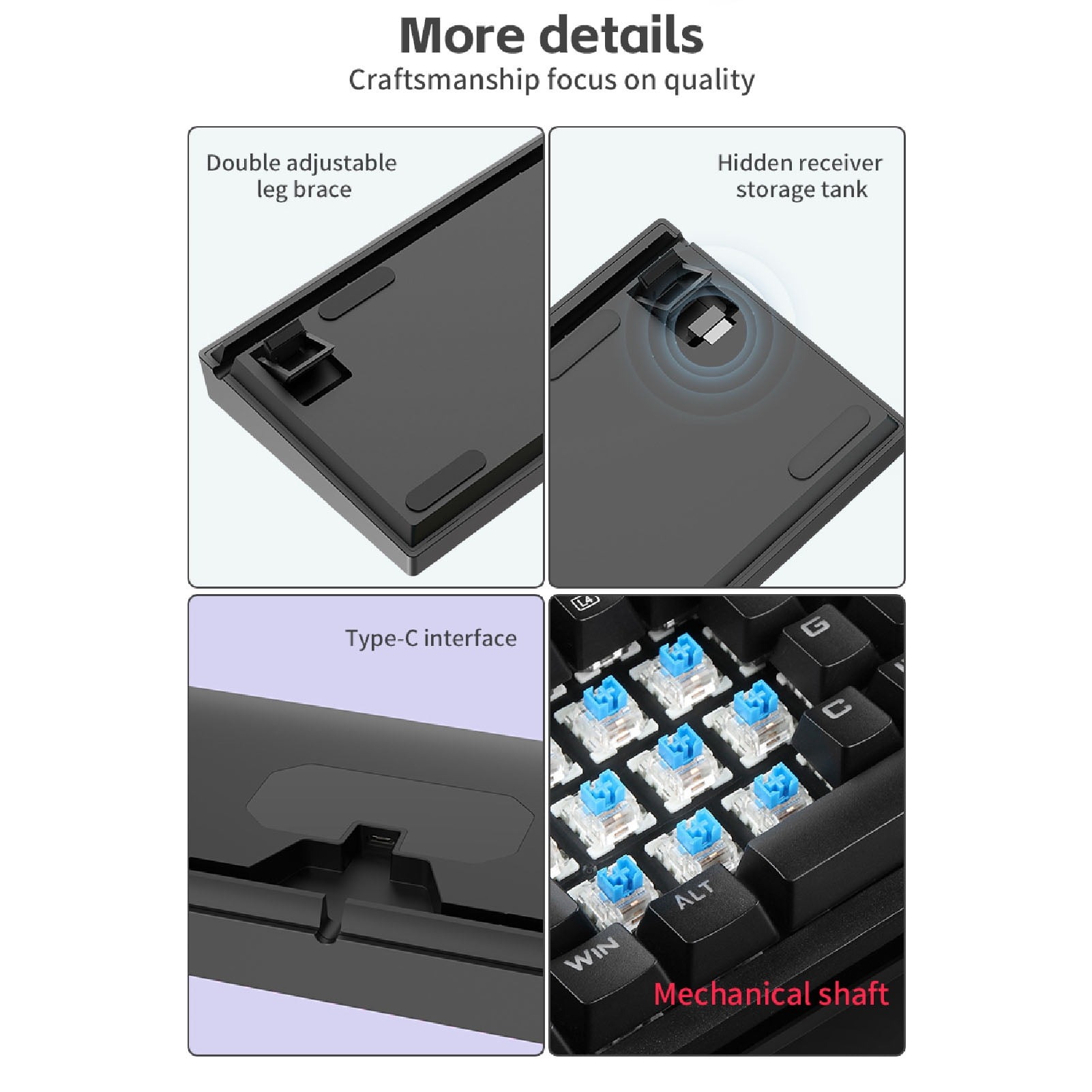 YOSOO Keyboard Gaming Mechanical Feel 108 Key Green Switch 3in1 Mode - H108 Gambar produk YOSOO Keyboard Gaming Mechanical Feel 108 Key Green Switch 3in1 Mode - H108