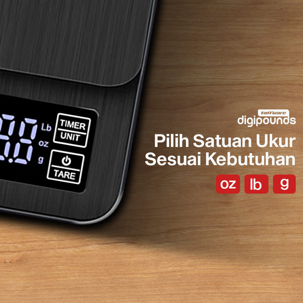 Taffware Digipounds Timbangan Kopi Digital Timer Coffee Scale 3000g-0.1g - TSC3/5/10 Gambar produk Taffware Digipounds Timbangan Kopi Digital Timer Coffee Scale 3000g-0.1g - TSC3/5/10