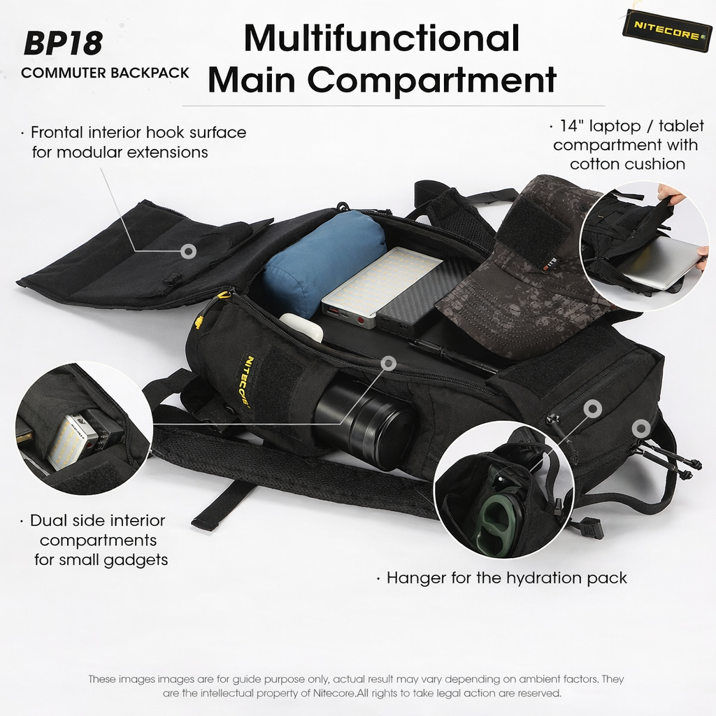 NITECORE Tas Ransel Tactical Laptop 14 Inch 500D Nylon MOLLE 18L - BP18 Gambar produk NITECORE Tas Ransel Tactical Laptop 14 Inch 500D Nylon MOLLE 18L - BP18