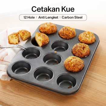 Palis Cetakan Kue Circular Cupcake Muffin Mold Baking Pan 12 Hole - SP89
