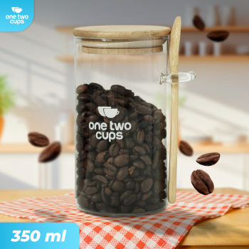One Two Cups Toples Kaca Penyimpanan Makanan Storage with Bamboo Lid - FM-LD1