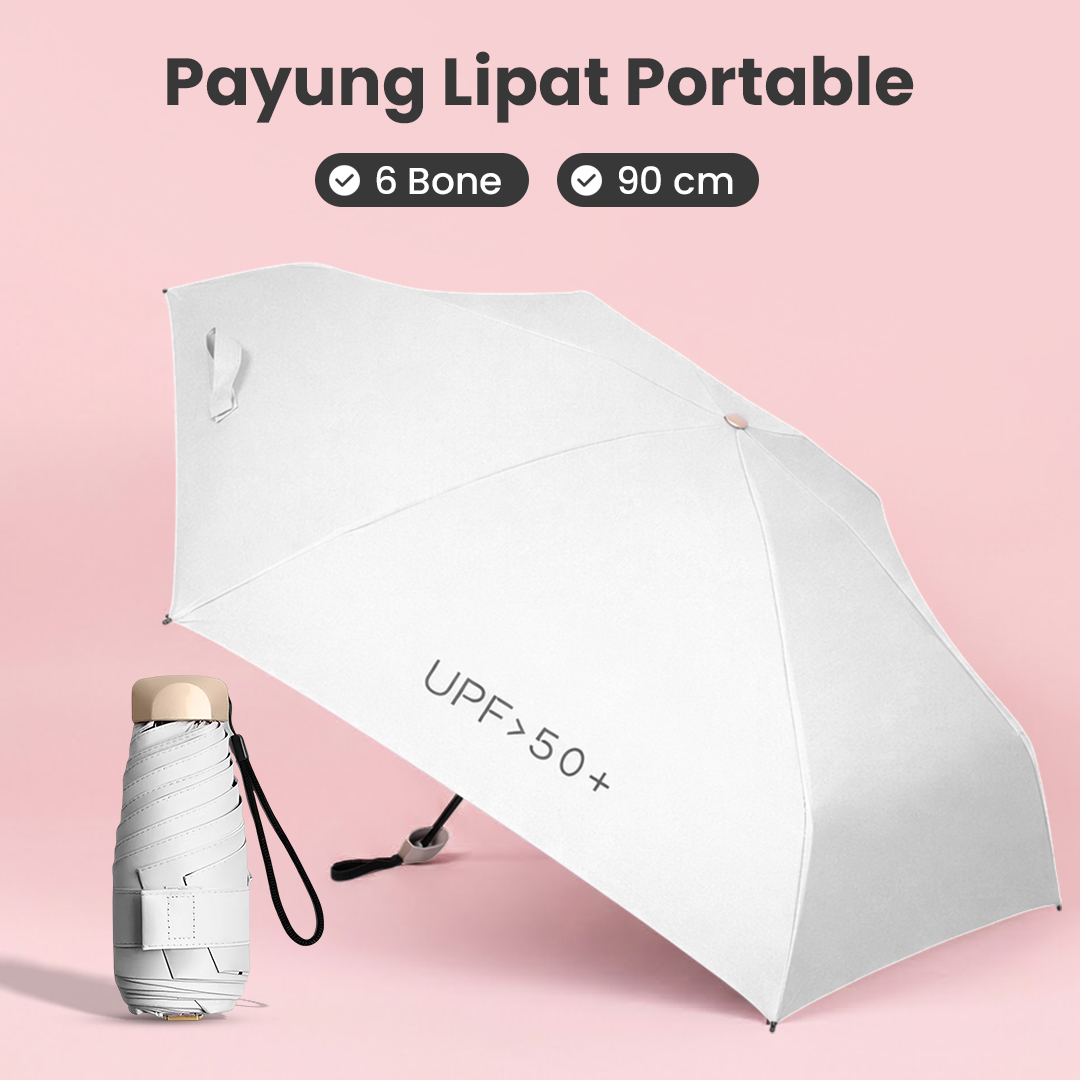 XMSJ Payung Lipat Vinyl Pocket Umbrella Anti UV UPF 50+ 6 Bone - HYZ-023 Gambar produk XMSJ Payung Lipat Vinyl Pocket Umbrella Anti UV UPF 50+ 6 Bone - HYZ-023