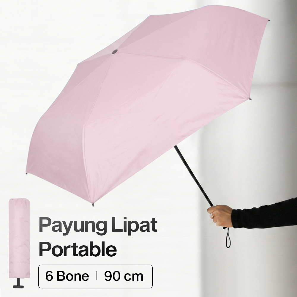 FRRUIWEN Payung Lipat Buka Tutup Manual Full Blackout UV 6 Bone - F-6 Gambar produk FRRUIWEN Payung Lipat Buka Tutup Manual Full Blackout UV 6 Bone - F-6