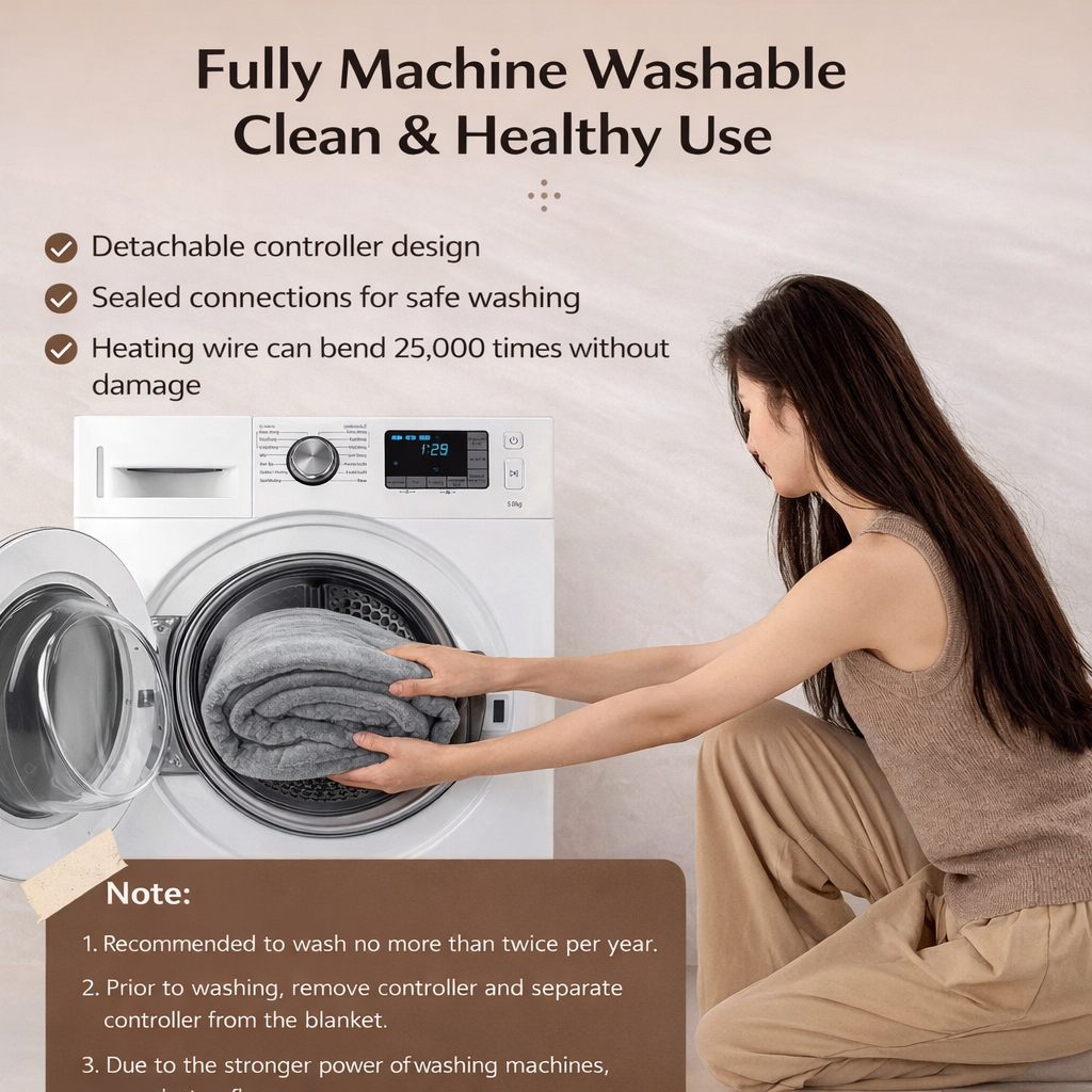 Qindao Selimut Elektrik Adjustable Temperature Timer 160x130cm 85W - TK160 Gambar produk Qindao Selimut Elektrik Adjustable Temperature Timer 160x130cm 85W - TK160