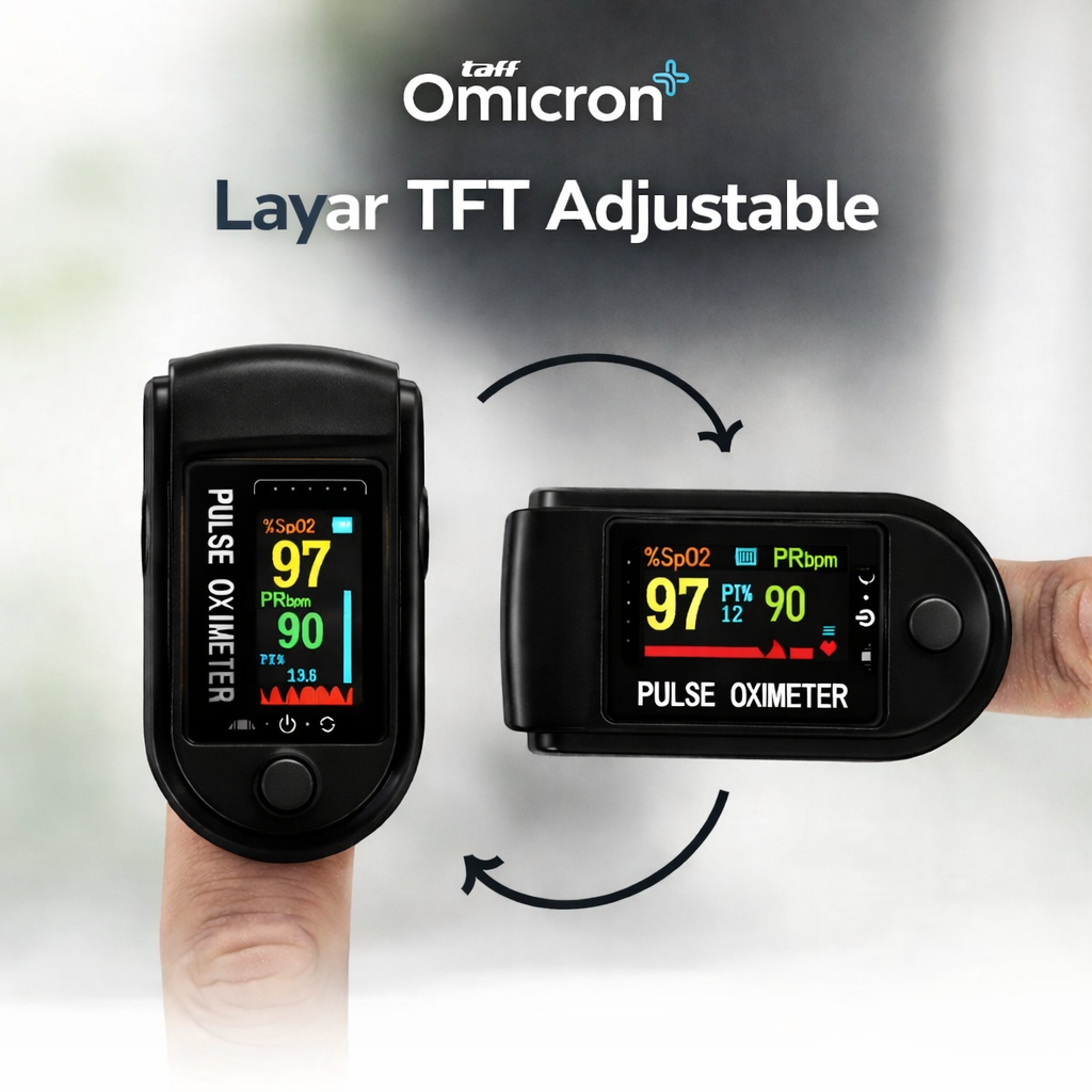 TaffOmicron Fingertip Pulse Oximeter Ukur Saturasi O2 Darah Gen 2 TFT - LK86 Gambar produk TaffOmicron Fingertip Pulse Oximeter Ukur Saturasi O2 Darah Gen 2 TFT - LK86