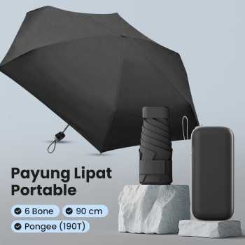 Gambar produk IBEN Payung Lipat Buka Tutup Manual Portable Anti UV 6 Bones 90cm - HA003