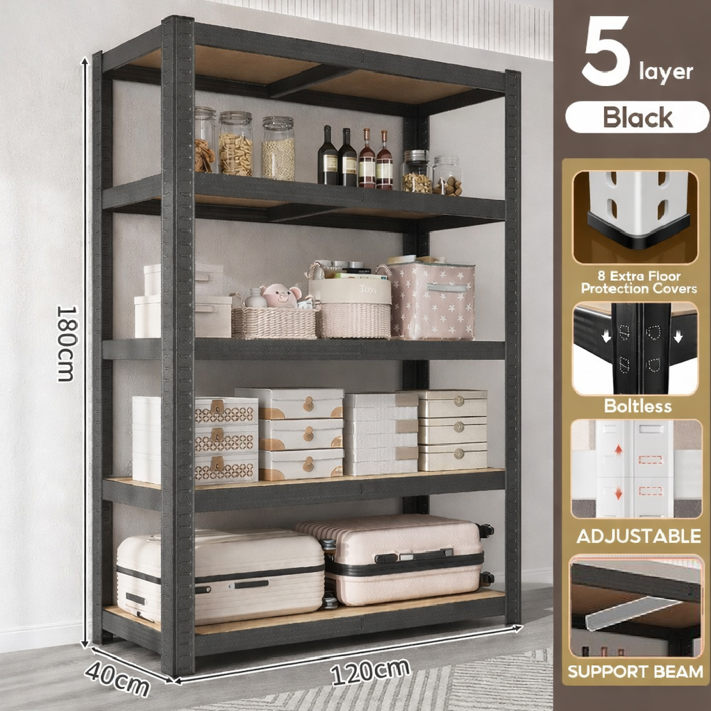 PUEFUR Rak Penyimpanan Warehouse Storage 5 Layers Metal 120x40x180cm - A-010 Gambar produk PUEFUR Rak Penyimpanan Warehouse Storage 5 Layers Metal 120x40x180cm - A-010