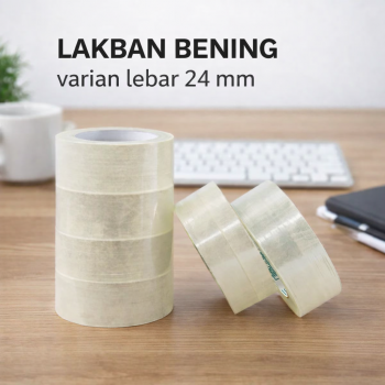 KLEER Lakban Kardus Bening Perekat Paket Logistik Adhesive Tape 65M - KL-10