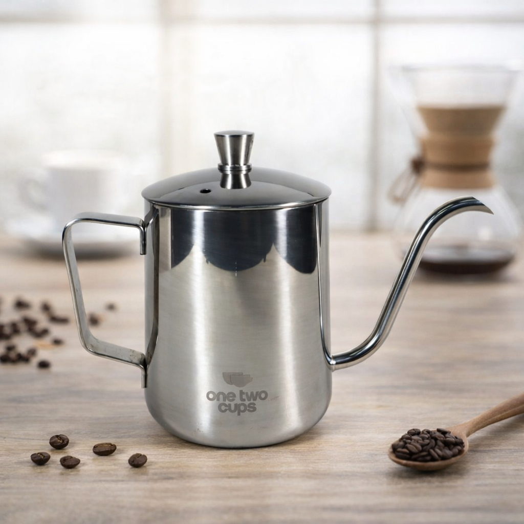 One Two Cups Teko Kopi Leher Angsa Gooseneck Pour Over Drip Kettle 600ml - HS-52 Gambar produk One Two Cups Teko Kopi Leher Angsa Gooseneck Pour Over Drip Kettle 600ml - HS-52