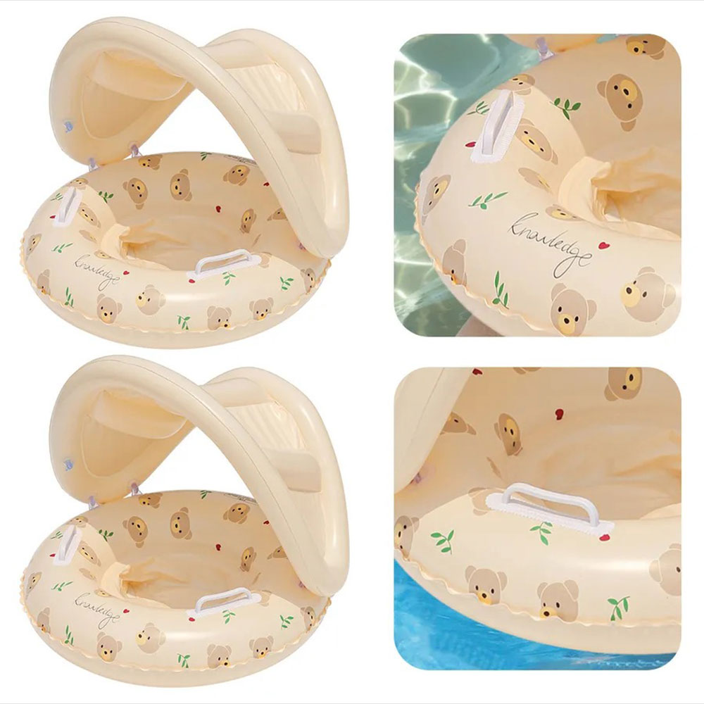 EXCLUZO Ban Pelampung Bayi Seat Canopy Inflatable Swim PVC 55x23cm - FY100 Gambar produk EXCLUZO Ban Pelampung Bayi Seat Canopy Inflatable Swim PVC 55x23cm - FY100