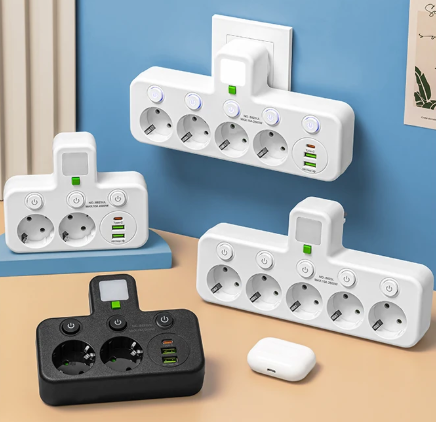 Taffware Stop Kontak LED Light USB Type C EU Plug 10A 220V 2500W - LH-8625U Gambar produk Taffware Stop Kontak LED Light USB Type C EU Plug 10A 220V 2500W - LH-8625U