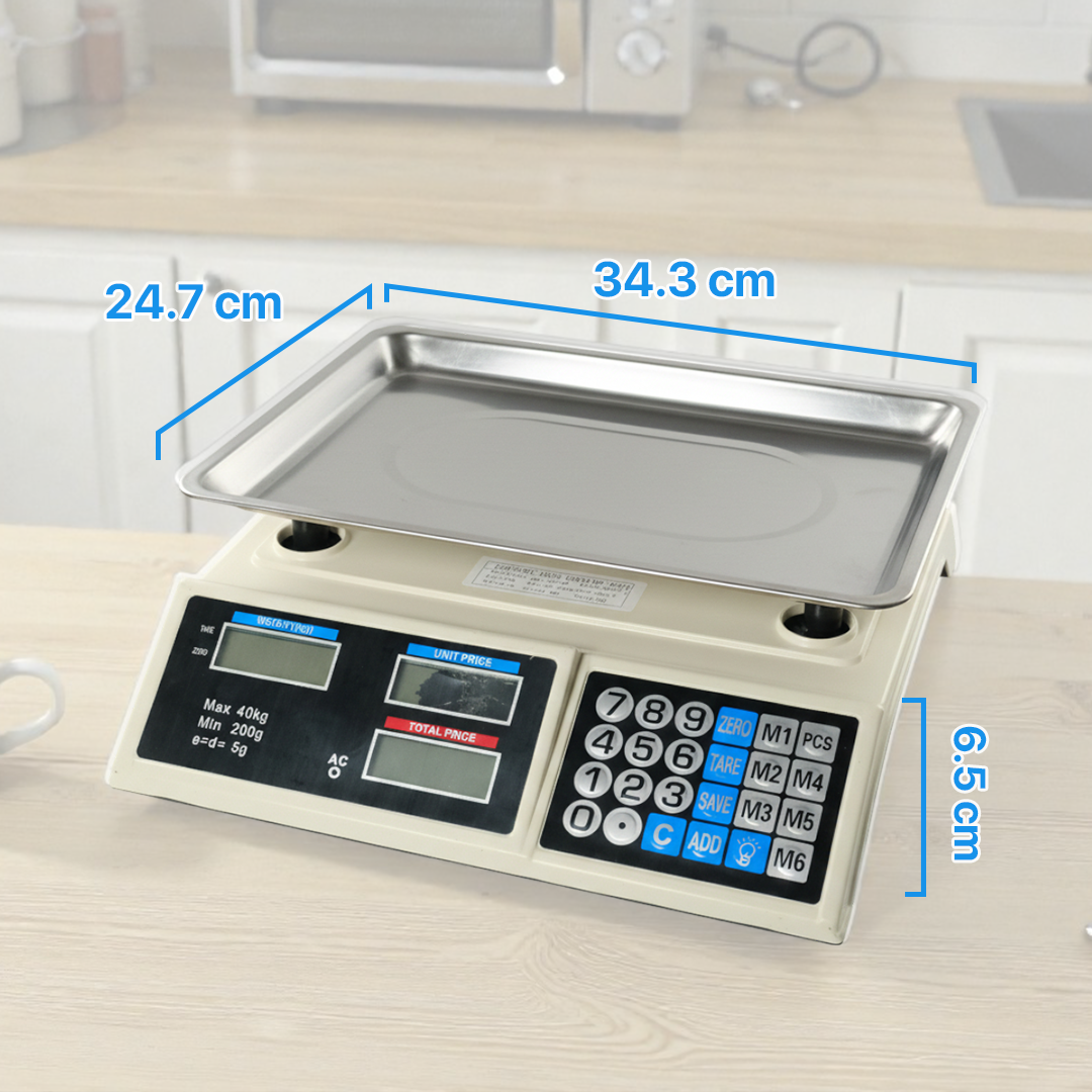 JIAHE Timbangan Buah Harga Digital Scale Pricing Dual LCD Display 40kg - 525 Gambar produk JIAHE Timbangan Buah Harga Digital Scale Pricing Dual LCD Display 40kg - 525