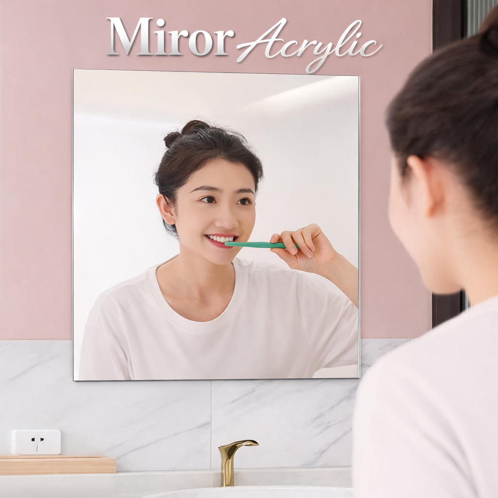 LEVO Cermin Akrilik DIY Bathroom Mirrors Acrylic Wall Decorations 15cm - L02 Gambar produk LEVO Cermin Akrilik DIY Bathroom Mirrors Acrylic Wall Decorations 15cm - L02