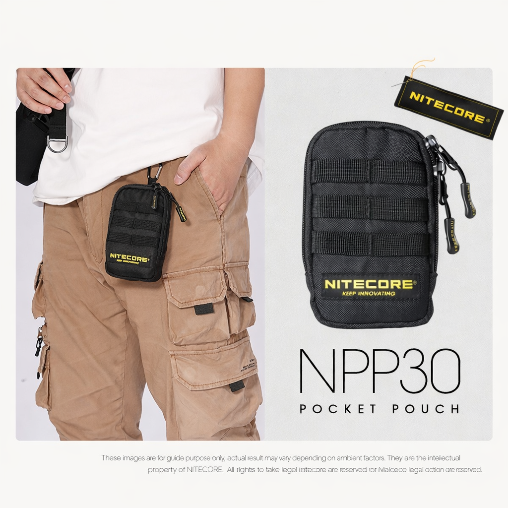 NITECORE Tas Tactical Bag Pouch Mini Waterproof MOLLE 500D Polyester - NPP30 Gambar produk NITECORE Tas Tactical Bag Pouch Mini Waterproof MOLLE 500D Polyester - NPP30