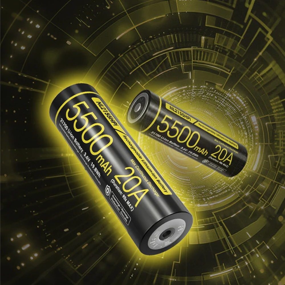 NITECORE Baterai Rechargeable 21700 3.6V 20A 5500mAh 1 PCS - NL2155HPi Gambar produk NITECORE Baterai Rechargeable 21700 3.6V 20A 5500mAh 1 PCS - NL2155HPi