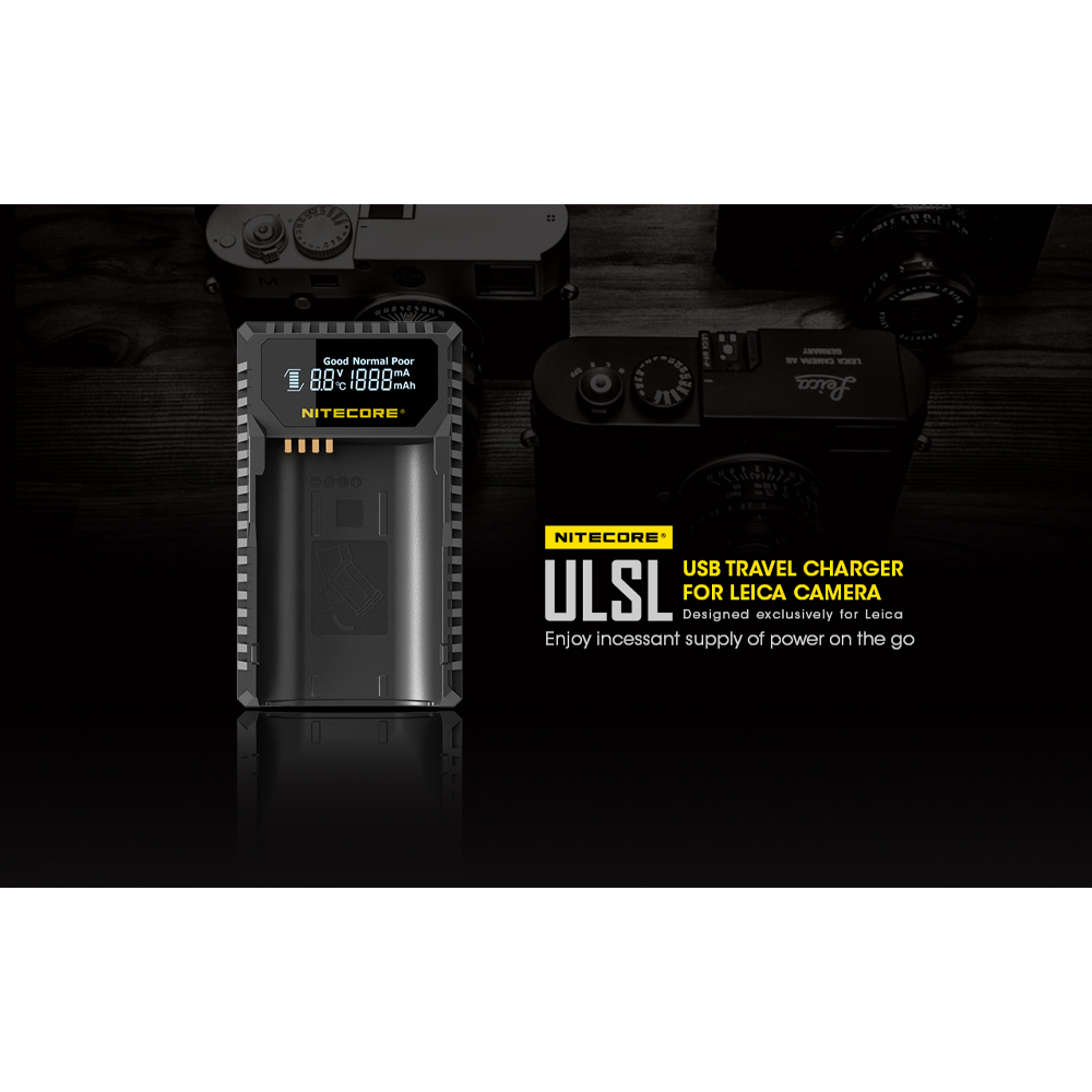 NITECORE Charger Baterai 2 Slot Leica BP-SCL4 QC Digital Display - ULSL Gambar produk NITECORE Charger Baterai 2 Slot Leica BP-SCL4 QC Digital Display - ULSL