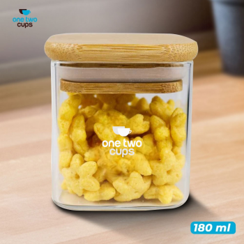 One Two Cups Toples Kaca Penyimpanan Makanan Kedap Udara Storage Jar 180ml - HC1019 - Transparent