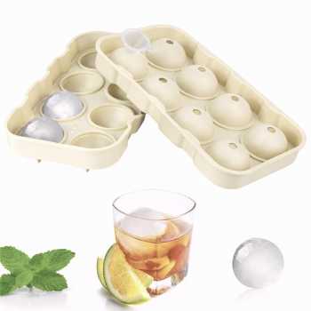 TaffHOME Cetakan Es Batu Silikon Bulat 8 Grid Ice Cube Mold - DB89