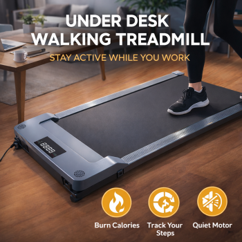 Gambar produk JCTOP Walking Pad Alat Fitness Gym Silent Treadmill 1.25 HP - 390PB