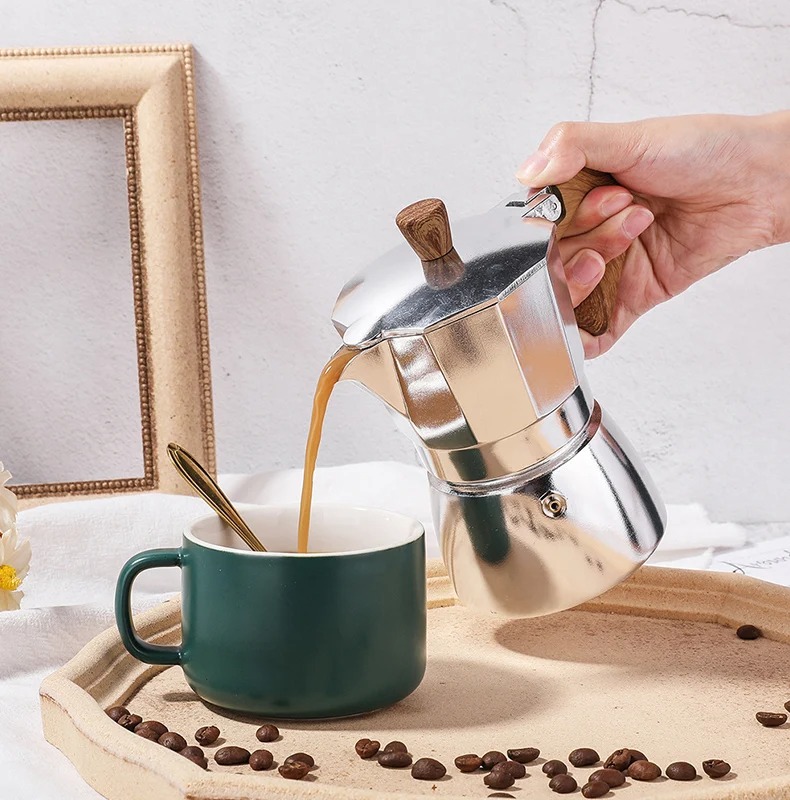 One Two Cups Moka Pot Espresso Coffee Maker Stovetop 6 Cup 300ml - PL-315 Gambar produk One Two Cups Moka Pot Espresso Coffee Maker Stovetop 6 Cup 300ml - PL-315