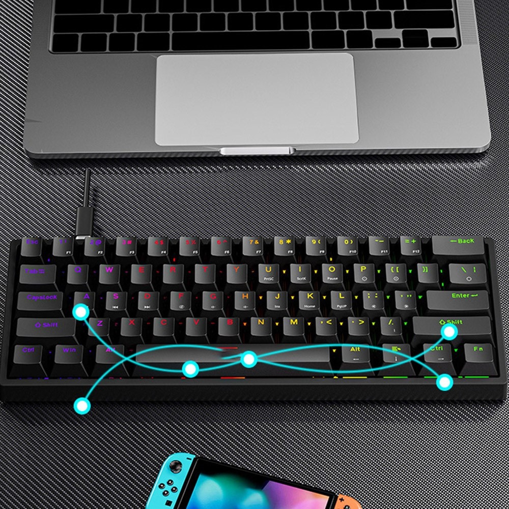 Y-FRUITFUL Keyboard Gaming Mechanical Feel 61 Key Blue Switch Wired - K33 Gambar produk Y-FRUITFUL Keyboard Gaming Mechanical Feel 61 Key Blue Switch Wired - K33