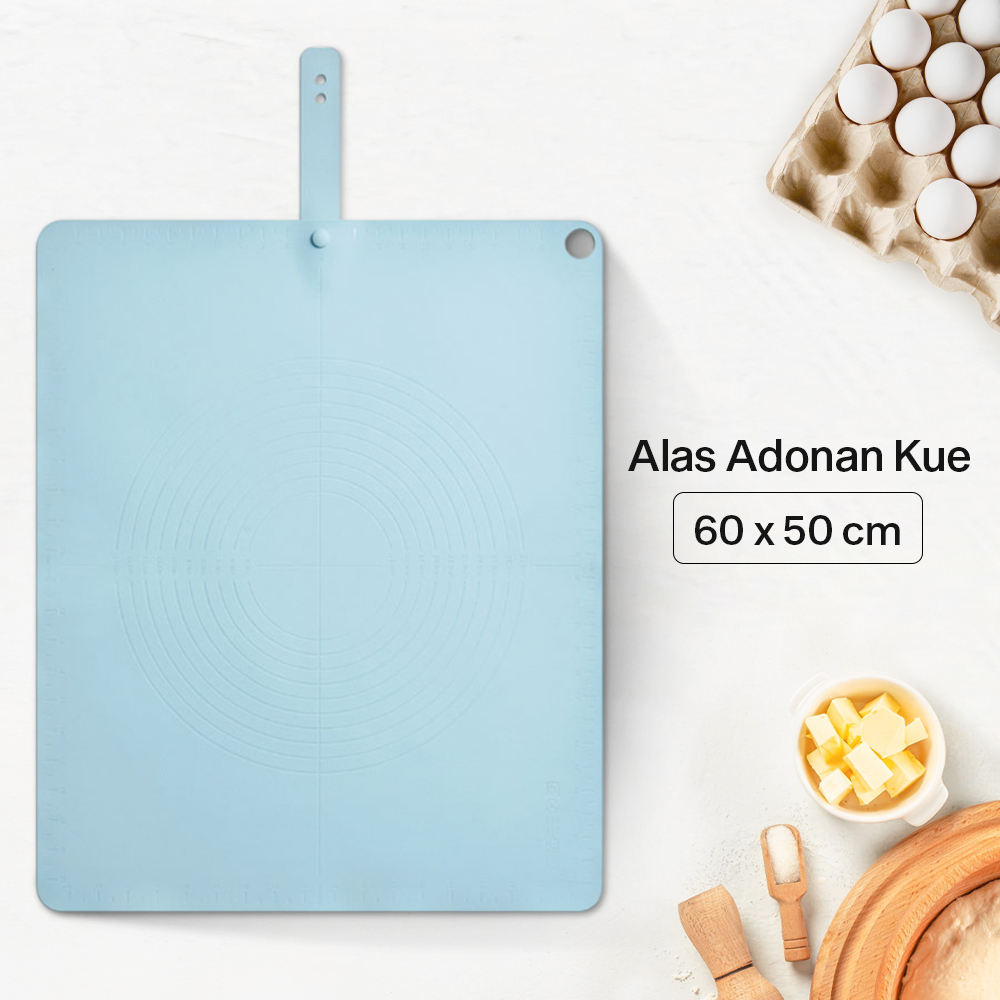 Huohou Alas Adonan Kue Fondant Silikon Baking Mat Anti Slip 60x50cm - HU0188 Gambar produk Huohou Alas Adonan Kue Fondant Silikon Baking Mat Anti Slip 60x50cm - HU0188