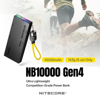 Gambar produk NITECORE Power Bank 10000mAh PD QC Carbon Fiber IPX7 USB Type C 22.5W - NB10000 Gen4