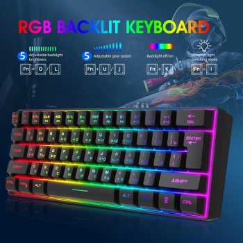 Mechova Keyboard Gaming RGB Mechanical Feel 61 Key Wireless 2.4G - K401