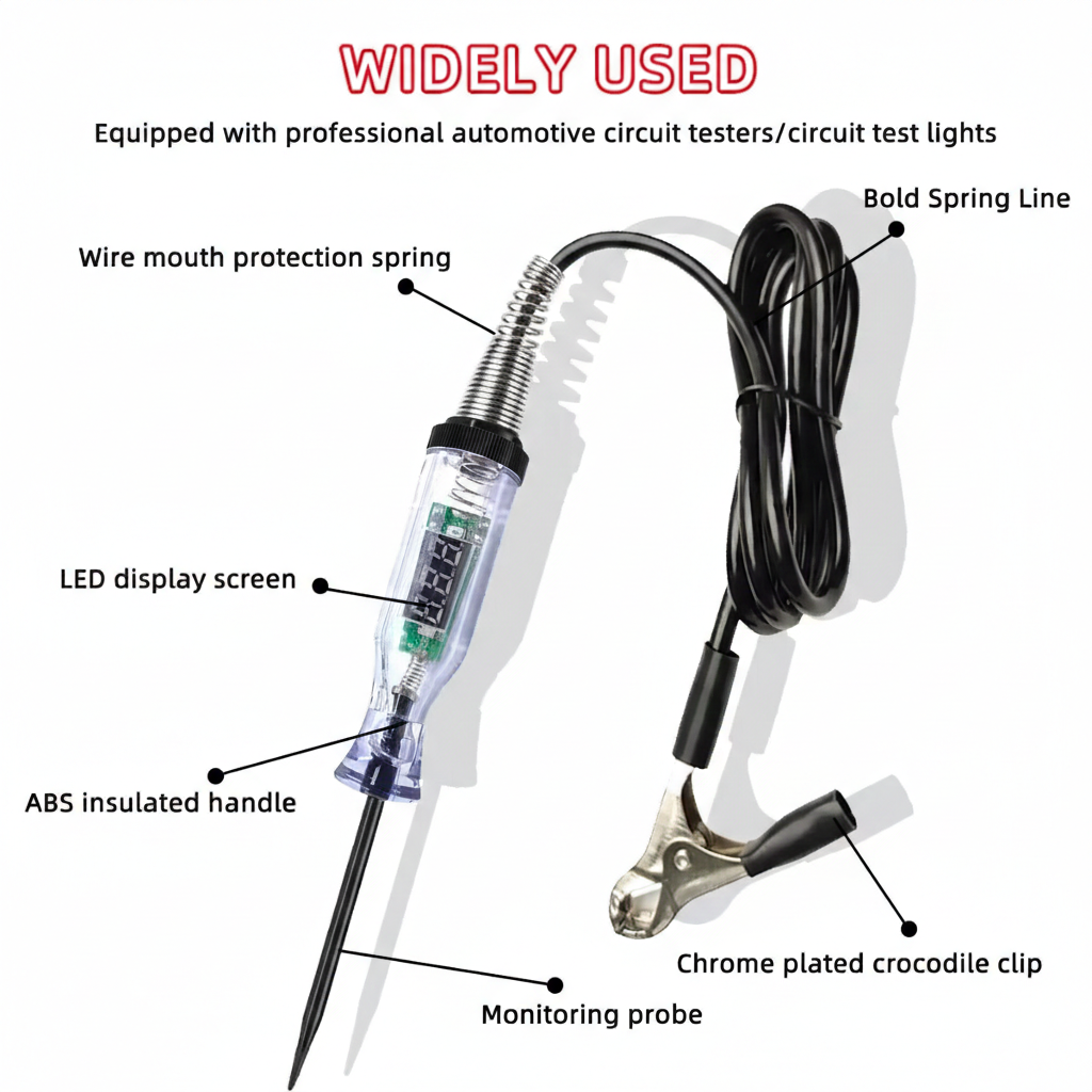 Gambar produk PINMOAP Tespen Circuit Tester Voltage with Alligator Clip 3-48V - S70