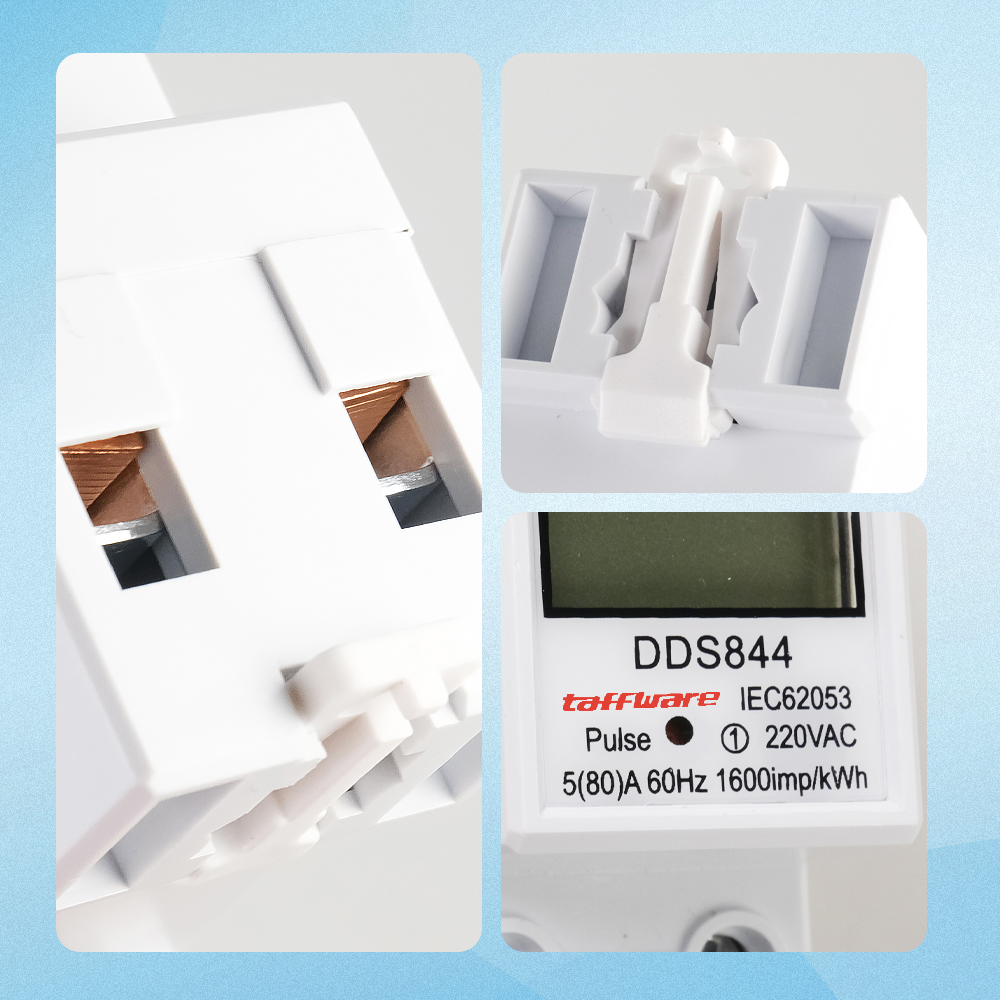 Taffware Meteran Listrik Digital Din Rail kWh Meter Single-Phase 220V - DDS844 Gambar produk Taffware Meteran Listrik Digital Din Rail kWh Meter Single-Phase 220V - DDS844