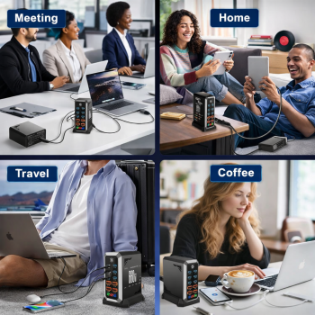 Gambar produk Asometech Charger Station Fast Charging Touch10 Port Type C GaN 660W - YMX-660W