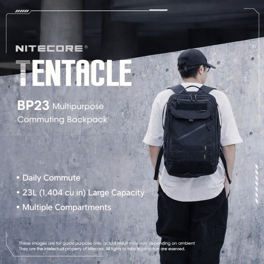 NITECORE Tas Ransel Laptop 15.6 Inch 600D Polyester MOLLE Sistem 23L - BP23 Gambar produk NITECORE Tas Ransel Laptop 15.6 Inch 600D Polyester MOLLE Sistem 23L - BP23