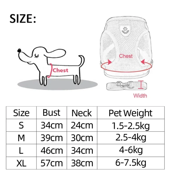 MOGPET Harness Kucing Rompi Vest Breathable Adjustable Cat Dog Harness - RP20 Gambar produk MOGPET Harness Kucing Rompi Vest Breathable Adjustable Cat Dog Harness - RP20