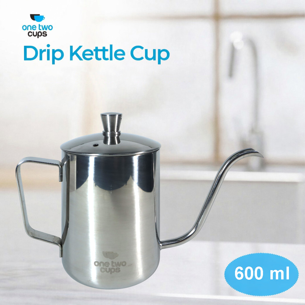 One Two Cups Teko Kopi Leher Angsa Gooseneck Pour Over Drip Kettle 600ml - HS-52 Gambar produk One Two Cups Teko Kopi Leher Angsa Gooseneck Pour Over Drip Kettle 600ml - HS-52