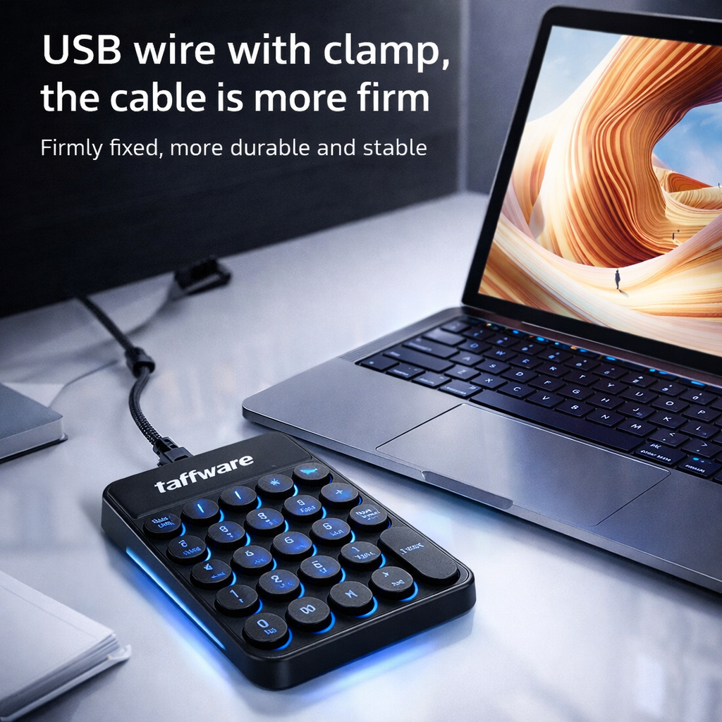 Taffware Keypad Numeric 19 Numpad Slim Mini Portable Wired - Q9 Gambar produk Taffware Keypad Numeric 19 Numpad Slim Mini Portable Wired - Q9
