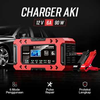 FOXSUR Charger Aki Mobil Motor Intelligent Battery Charger 12V 6A - FBC1206F