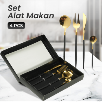 Iyeafey Set Perlengkapan Makan Sendok Garpu Pisau Cutlery Set 4 PCS - KA2021