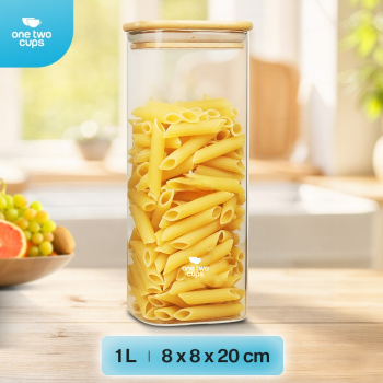 One Two Cups Toples Kaca Penyimpanan Makanan Kedap Udara Storage Jar - HC1019